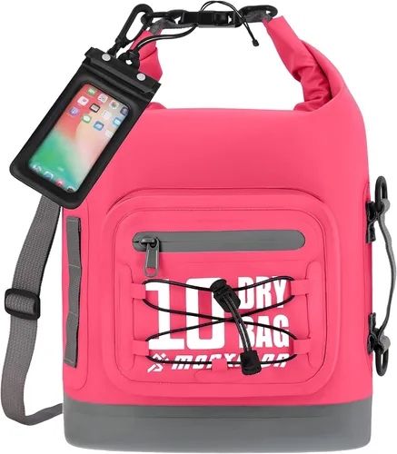 Vista 100 de MORXPLOR Bolsa seca impermeable, 5L/10L/20L/30L/40L/55L Mochila seca con funda impermeable para teléfono para natación, kayak