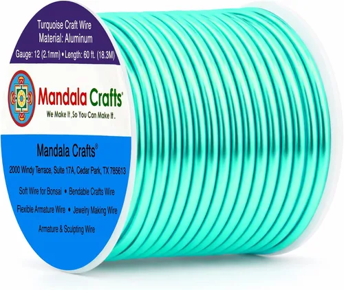 Vista 370 de Mandala Crafts - Alambre de aluminio anodizado de calibre 22 para hacer joyas - 137.2 m de alambre flexible surtido y coloreado - Doble para bonsái