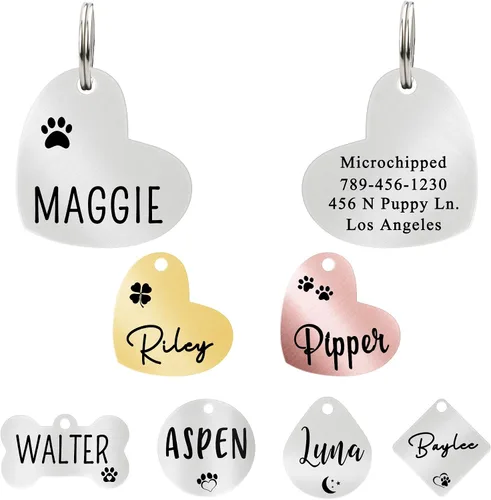 Vista 17 de Ultra Joys Etiqueta de identificación personalizada para perros y gatos