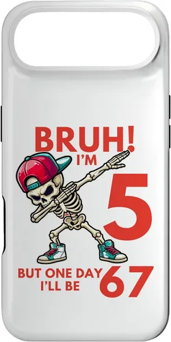 Vista 27 de Bruh I'm 5 But One-Day I'll Be 67 Retro 5th Birthday Kids Case for iPhone 17