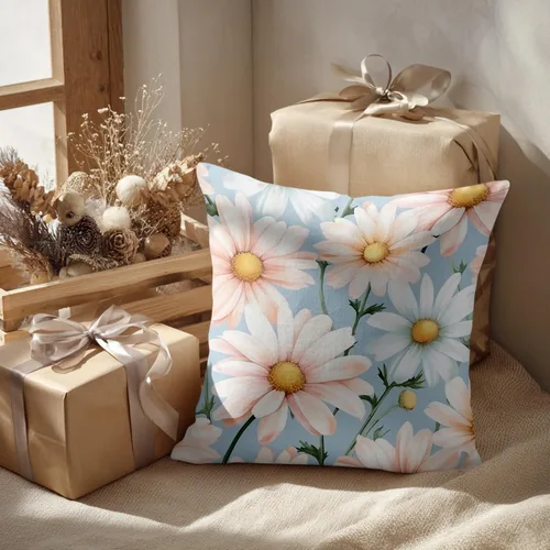 Vista 2 de Batmerry Flowers with Stems Throw Pillow Covers, Beautiful Floral Decorative Pillow Covers Digital Printing Blended for Couch Sofa Bed Invisible