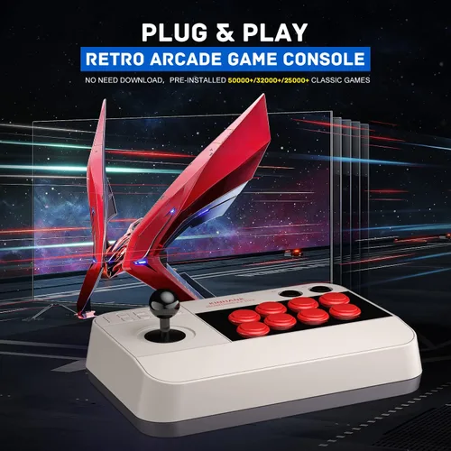 Vista 3 de Kinhank Super Console Arcade Game Console, Arcade Stick X3 con más de 50000 juegos, Joystick 3D de 360, consola de juegos retro con 3 sistemas