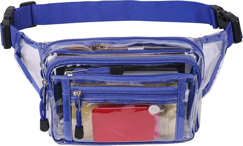 Vista 21 de Riñonera transparente aprobada por estadios para mujeres, para el trabajo, bolsa de cintura multiusos para viajes y eventos deportivos, 2 colores.