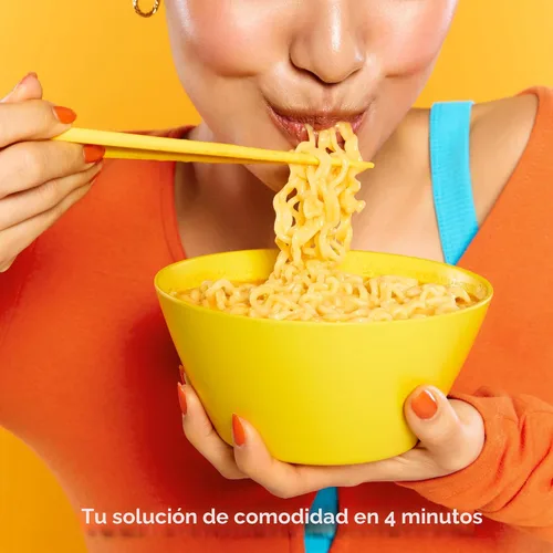 Vista 3 de Ramen con Queso - Ramen de Sopa de Cheddar Patada Suave, Cremoso y Sabroso Fideos Coreanos 3.92 oz (Paquete de 4)