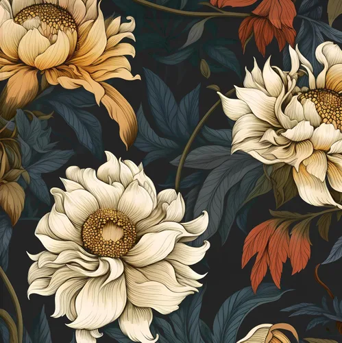 Vista 20 de Papel tapiz bohemio floral para despegar y pegar, papel de contacto vintage y naranja de 17.5 x 118 pulgadas, papel de pared moderno de flores Negro