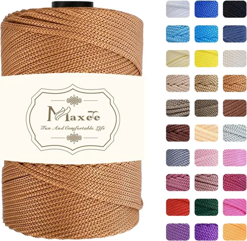 Vista 38 de Cordón de macramé de poliéster de alta calidad de 0.118 in × 218 yardas, 0.118 in, 100% polipropileno, ideal para ganchillo, ganchos de pared