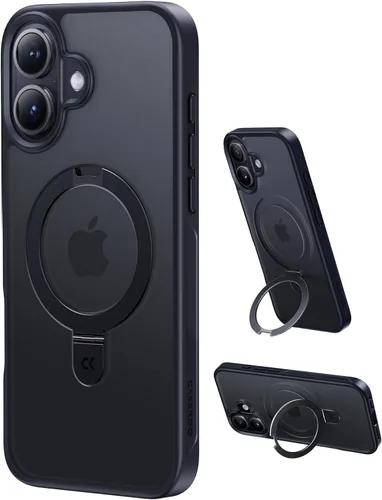 Vista 26 de CASEKOO - Funda diseñada para iPhone 14 Pro con soporte magnético invisible [protección contra caídas de grado militar] [compatible con MagSafe]