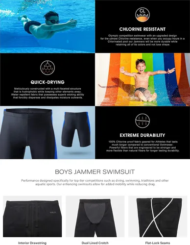 Vista 6 de TSLA Traje de baño para niño, traje de baño competitivo de carreras juvenil, protección solar UPF 50+