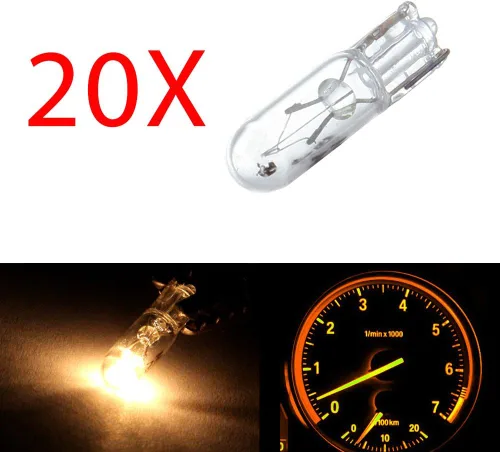 Vista 2 de cciyu 20 bombillas halógenas T5, cuña, 74, color blanco, para salpicadero Bombilla halógena T5