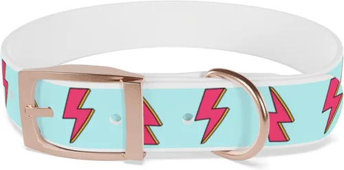 Vista 2 de David Bowie Ziggy Stardust Dog Collar (Medium, Black Onyx)