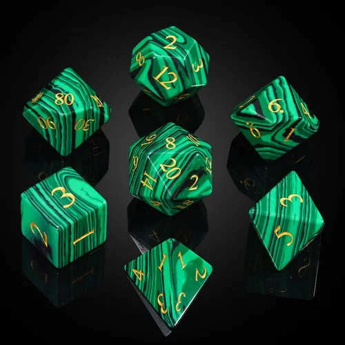Vista 24 de UDIXI Juego de dados de piedras preciosas de amatista, dados DND de piedra de cristal D&D con estuche de regalo para juegos de rol y juegos de mesa