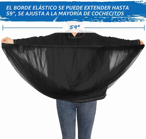 Vista 2 de Mosquitera de bebé para cochecito, red de insectos reutilizable para cochecito, corrales, Pack N Plays y mini cuna portátil, portátil y duradera