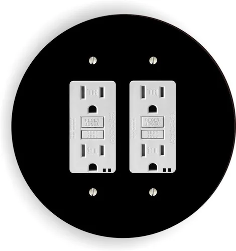 Vista 11 de Island Gifting - Diseño negro - Cubierta redonda para placa de interruptor de luz - Palanca doble