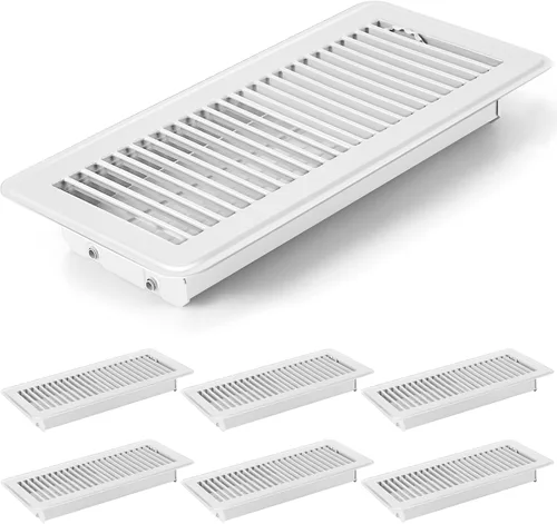 Vista 16 de Retisee 4 cubiertas de ventilación de registro de piso de 4 x 12 pulgadas, rejillas de ventilación de piso de acero resistente con flujo de aire