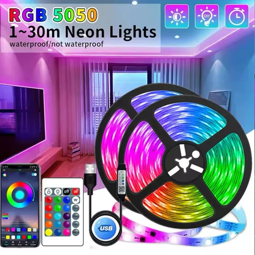Vista 6 de Luz LED para TV, tira de luz RGB que cambia de color, tira de luz de TV con control remoto USB para TV de 32 a 80 pulgadas, instalación rápida