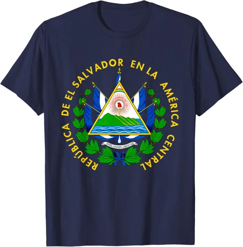Vista 75 de Camiseta con diseño de emblema de la bandera de El Salvador