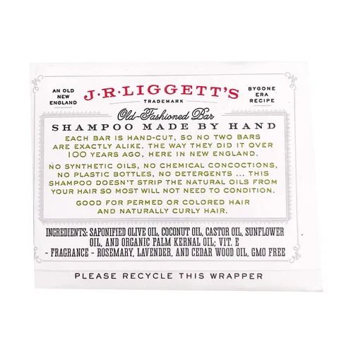 Vista 3 de J.R.LIGGETT'S - Barra de champú totalmente natural, fórmula de hierbas, apoya el cabello fuerte y saludable, nutre los folículos con antioxidantes