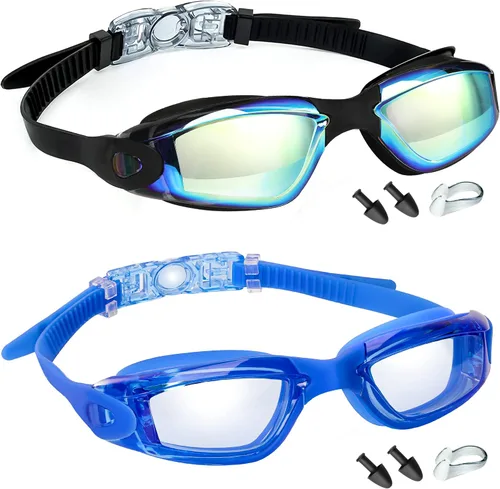 Vista 12 de LOCONHA Swim Goggles, 2 Pack Swimming Goggles Anti Fog No Leaking For Adult Women Men Youth