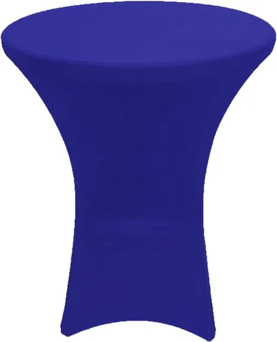 Vista 2 de Mantel elástico ajustable de elastano para cóctel, color azul real, 36 x 42 pulgadas, para bodas, eventos y fiestas