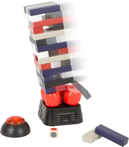 Vista 3 de Torre tambaleante de madera Dynamite de Small Foot - Juego divertido con bloques de madera, dados y temporizador - Diversión para toda la familia