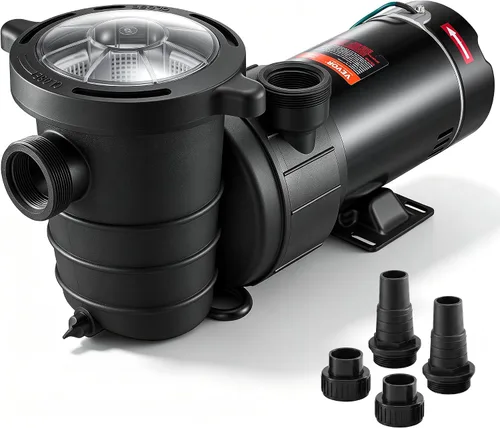 Vista 15 de VEVOR Bomba de piscina 2 HP 6090 GPH Max Flow Bomba de velocidad única, 115