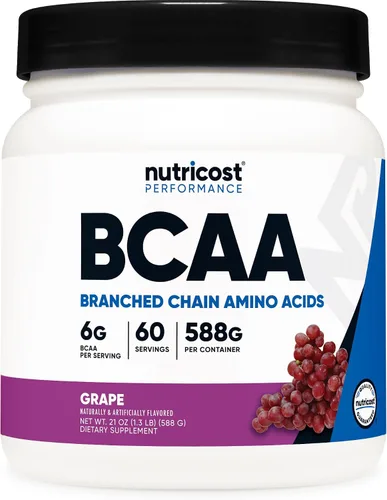 Vista 22 de Polvo Nutricost BCAA (Uva, 120 porciones) - Sin gluten, sin OMG, vegetariano, proporción óptima 2:1:1 Sin gluten, vegetariano