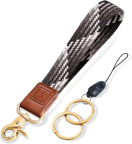 Vista 27 de Fishent Llavero de Muñeca Elástico, Cordones de Muñeca Trenzados Lindos para Llaves, Soporte de Llavero para Mujeres y Hombres, Correa de Muñeca