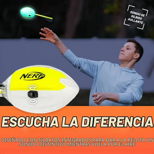 Vista 4 de Nerf Lightstrike Vortex Balón de espuma - Balón LED de vórtice suave que cambia de color para lanzamientos de larga distancia - Activado por impacto