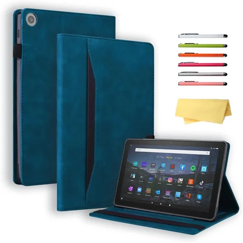 Vista 28 de Funda para Kindle Fire HD 8 de 8ª/7ª/6ª generación (2016/2017/2018) con soporte, soporte para lápices, bolsillos