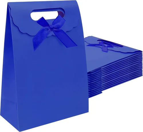 Vista 15 de Bolsas de regalo Patdefie con asas tamaño pequeño 7×4×10 pulgadas 16 piezas tamaño mediano para cumpleaños, fiesta, recuerdo, boda, aniversario