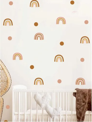 Vista 9 de DANRACAL - 2 calcomanías de arcoíris para pared, diseño de safari y selva, decoración de habitación de bebé, decoración de habitación de niños