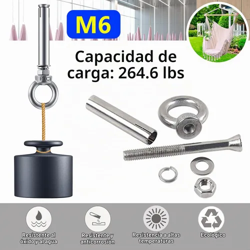 Vista 3 de Perno de ojo de acero inoxidable para pared, hormigón, ladrillo de anclaje, pernos de expansión de anillo, tornillo de ojo de anclaje resistente 4