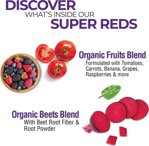 Vista 3 de Country Farms Super Reds, superalimento energizante de polifenoles, 40 frutas y bayas super, poderosos antioxidantes y polifenoles, apoya la energía