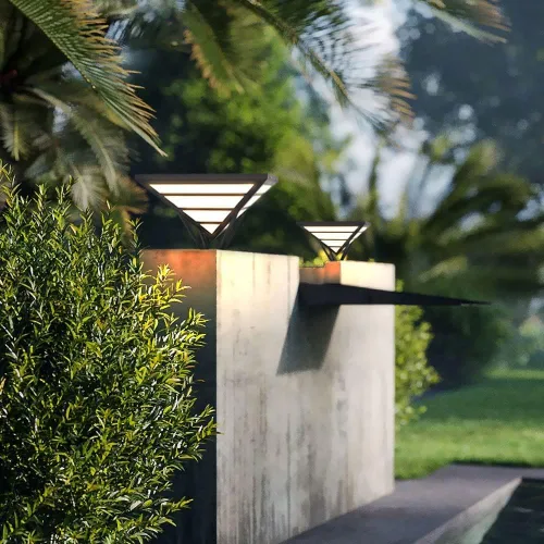 Vista 6 de Luces de poste al aire libre, lámpara de columna solar IP54 al aire libre, impermeable, de acero inoxidable, lámpara de pilar de cubierta, valla