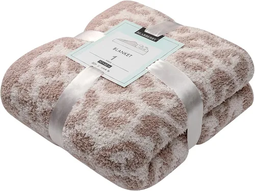 Vista 13 de bearberry Manta de Tiro Mullida de Punto de Leopardo, Manta de Microfibra Suave, Acogedora y Cálida para Sofá, Cama, Viajes (Leopardo, 51"x70")