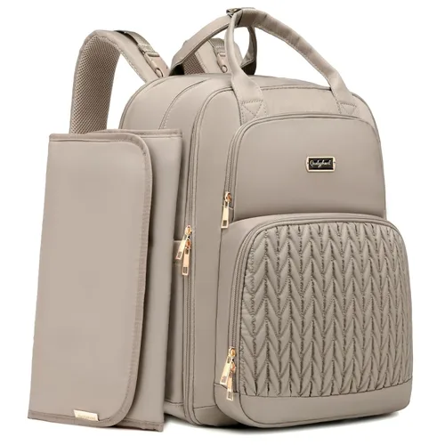 Vista 11 de Mochila para pañales Qualyphant - Bolsa de pañales extra grande para 2 niños gemelos (expandible 30-38L) - Mochila de viaje para bebé con cambiador