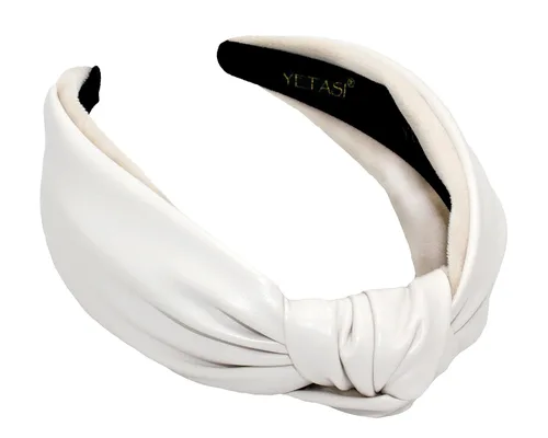Vista 29 de Diademas de cuero para mujer, marfil elegante durante todo el año, para usar todo el día. Bandas para la cabeza para mujeres adultas y mujeres