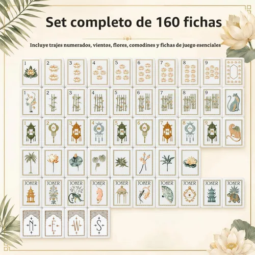 Vista 3 de American Mahjong Tile Set - Juego de 4 capas de acrílico Mah Jongg, Tortuga