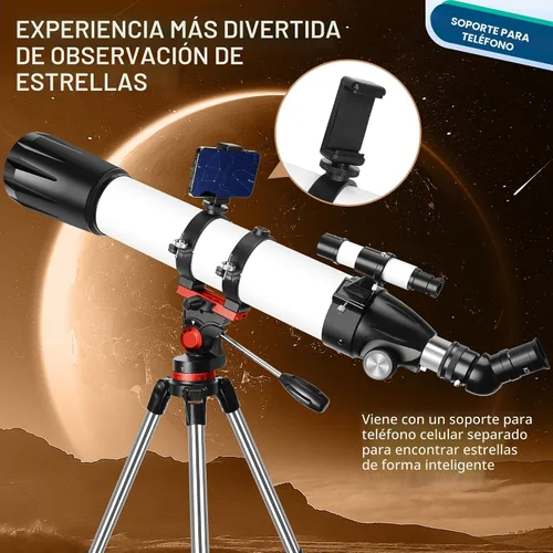 Vista 5 de Dianfan Telescopio, apertura de 90 mm y longitud focal de 800 mm, telescopios para adultos de astronomía, telescopio refractor profesional portátil