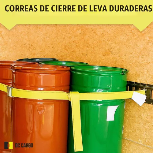 Vista 7 de DC Cargo Mall Correas de trinquete con hebilla de leva E-Track, amarres resistentes amarillos (paquete de 4), correas de hebilla de leva