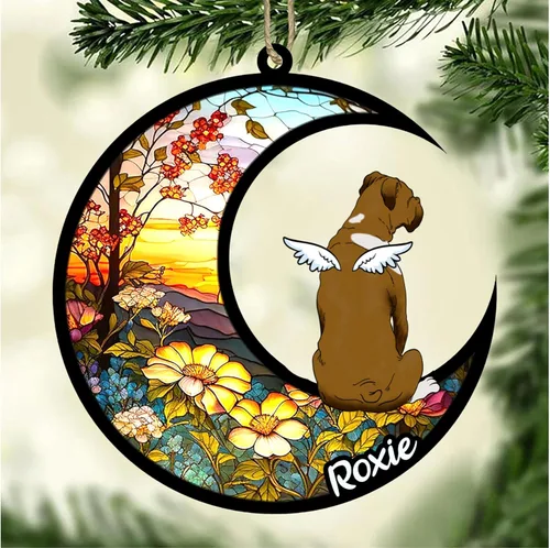 Vista 951 de LOVELYPOD Adorno de Navidad personalizado para perro Basset Hound (marrón) Basset Hound (marrón) adorno para atrapasoles de perro, razas de perros
