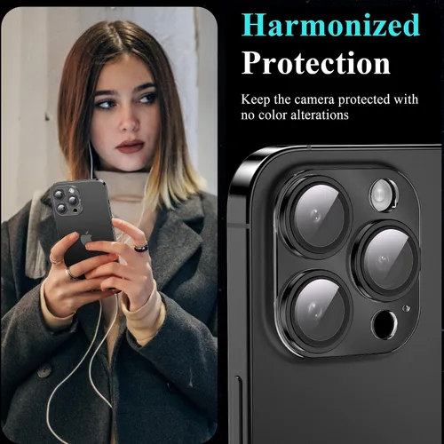 Vista 6 de YWXTW Protector de lente de cámara para iPhone 14 Pro Max/iPhone 14 Pro, [actualización de 5ª generación] Anillo de metal galvanizado Protector