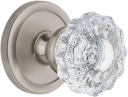 Vista 5 de Grandeur 820377 Roseta circular de privacidad con perilla de cristal Versalles en peltre antiguo, 2.375