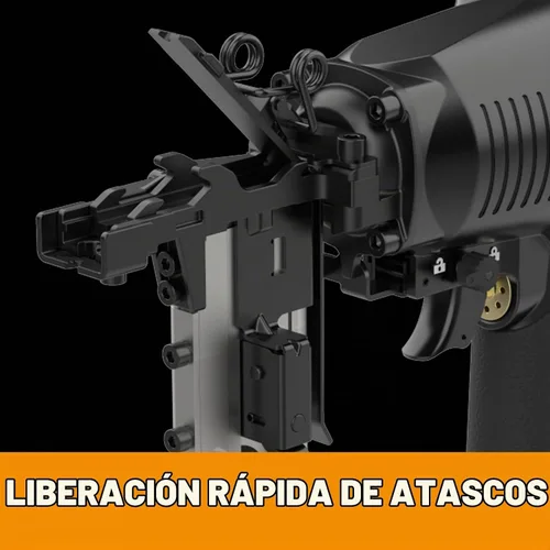 Vista 5 de Freeman PFS105 Engrapadora neumática de calibre 10.5 de 1-9/16 pulgadas con gancho de cinturón de metal ajustable y estuche PFS105