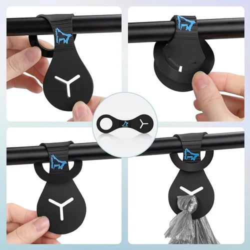 Vista 3 de Soporte para bolsa de excrementos de perro para correa, bolsa de desechos, dispensador de bolsas de excrementos de perro, para caminar, correr