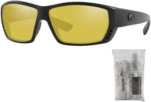Vista 2 de Costa Tuna Alley 6S9009 - Lentes de sol rectangulares para hombre + paquete con kit de cuidado de gafas de cortesía de diseñador iWear