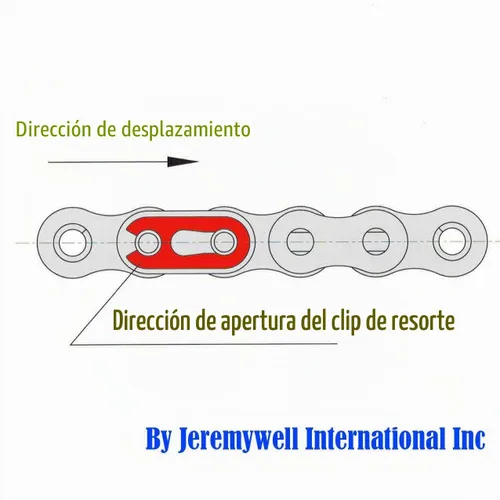 Vista 5 de Jeremywell Cadena de rodillos de acero inoxidable 40 SS 5 pies con 1 enlace de conexión
