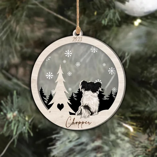 Vista 121 de Nazenti Adorno de Navidad conmemorativo personalizado, regalo personalizado de recuerdo de perro, condolencias por pérdida de mascotas, sabueso