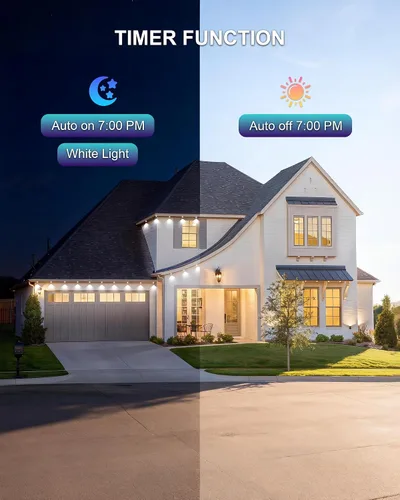 Vista 6 de XINKAITE 100ft Permanent Outdoor Lights for House, 2025 Eave Lighting with App/Remote Control, IP67 Waterproof smartlight for Christmas, Halloween