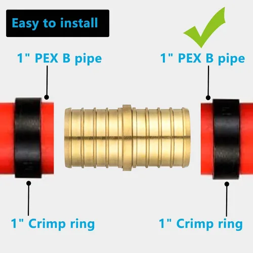 Vista 5 de PEX Fittings - Conector de acoplamiento recto de 1 pulgada, PEX F1807 de 1 pulgada a 1 pulgada PEX F1807 de latón